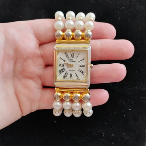 Saint Laurent Gold and Pearl Women's Watch - Picture 2 of 4